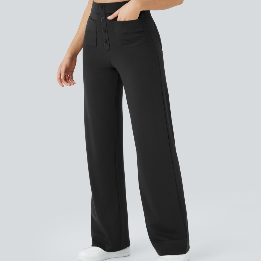 HALARA Black Straight Leg Pants Professional Elegance - Picture 7 of 7